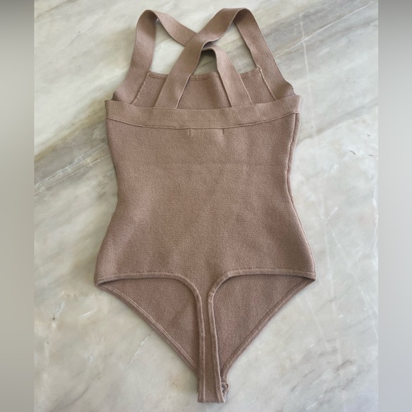 Abercrombie crossback sweater bodysuit xs tan cream tan beige - Picture 6 of 6